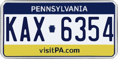 PA license plate KAX6354