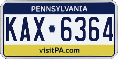 PA license plate KAX6364
