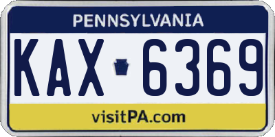PA license plate KAX6369