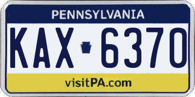 PA license plate KAX6370