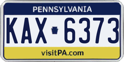 PA license plate KAX6373