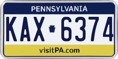 PA license plate KAX6374