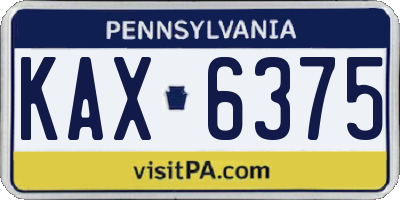 PA license plate KAX6375