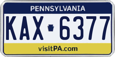 PA license plate KAX6377
