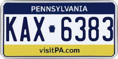 PA license plate KAX6383