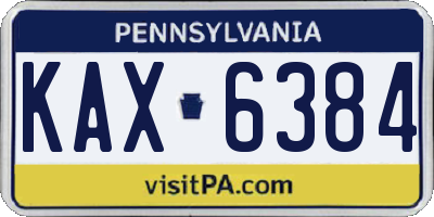 PA license plate KAX6384