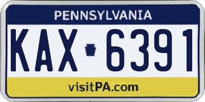 PA license plate KAX6391