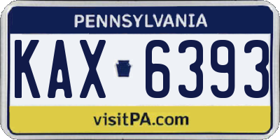 PA license plate KAX6393