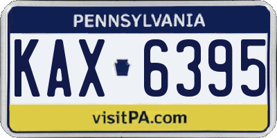 PA license plate KAX6395