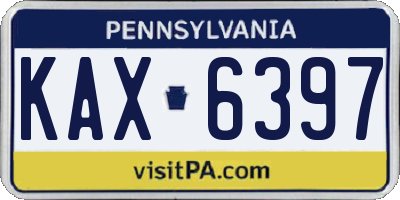 PA license plate KAX6397