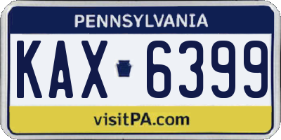 PA license plate KAX6399