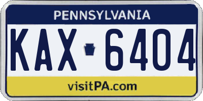 PA license plate KAX6404
