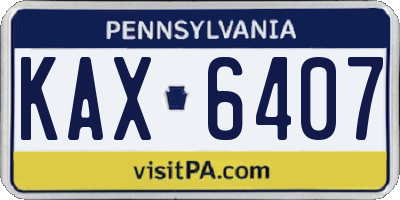 PA license plate KAX6407