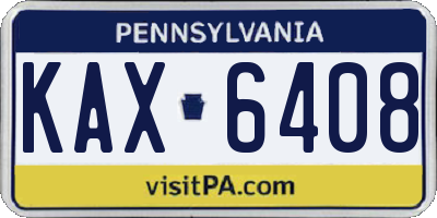 PA license plate KAX6408