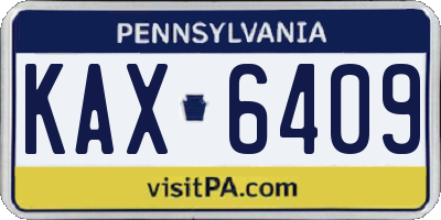 PA license plate KAX6409