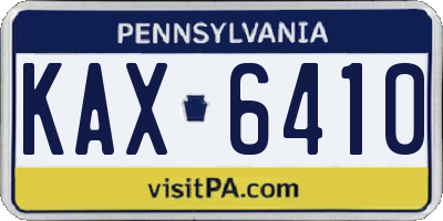 PA license plate KAX6410