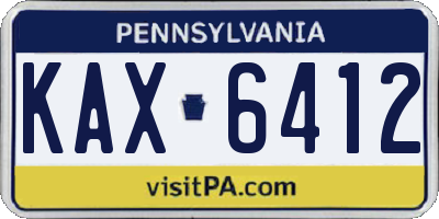 PA license plate KAX6412