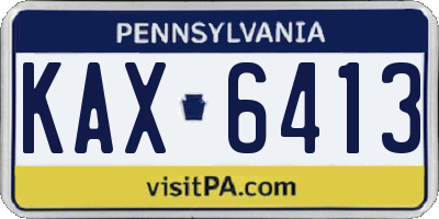 PA license plate KAX6413