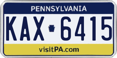 PA license plate KAX6415