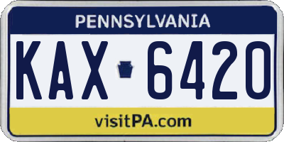 PA license plate KAX6420