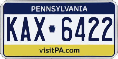 PA license plate KAX6422