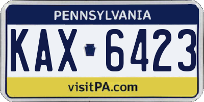 PA license plate KAX6423