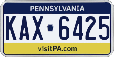 PA license plate KAX6425