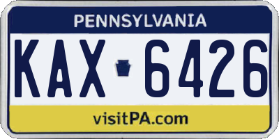 PA license plate KAX6426