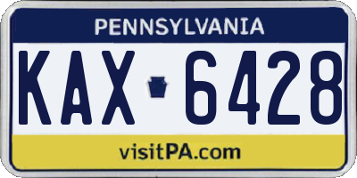 PA license plate KAX6428