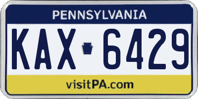 PA license plate KAX6429