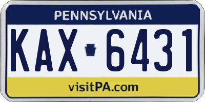 PA license plate KAX6431