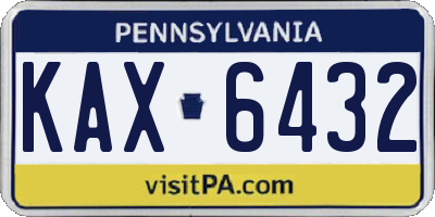 PA license plate KAX6432