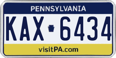 PA license plate KAX6434