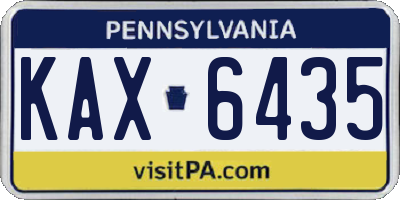 PA license plate KAX6435
