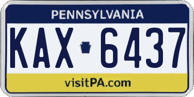 PA license plate KAX6437