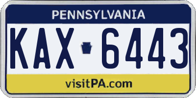 PA license plate KAX6443