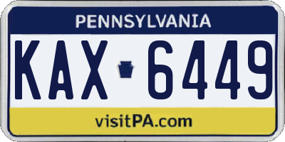 PA license plate KAX6449