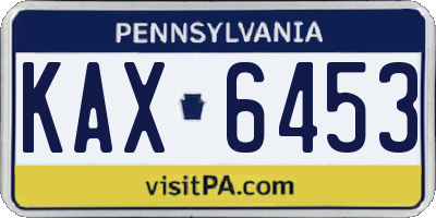 PA license plate KAX6453