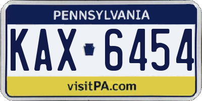 PA license plate KAX6454