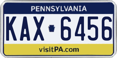 PA license plate KAX6456