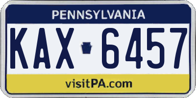 PA license plate KAX6457