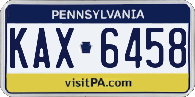 PA license plate KAX6458