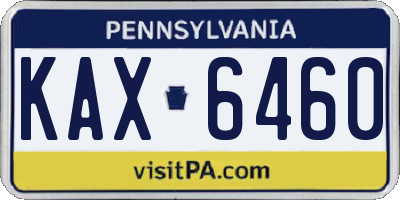 PA license plate KAX6460
