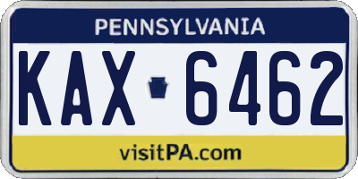 PA license plate KAX6462