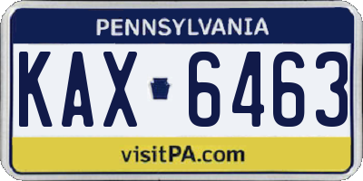 PA license plate KAX6463