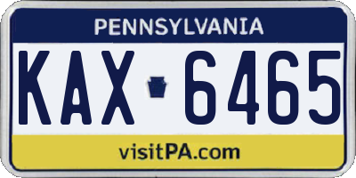 PA license plate KAX6465