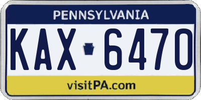 PA license plate KAX6470