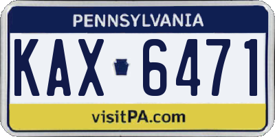 PA license plate KAX6471