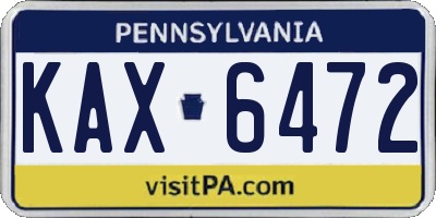PA license plate KAX6472