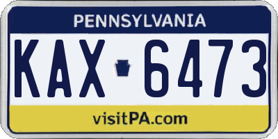 PA license plate KAX6473